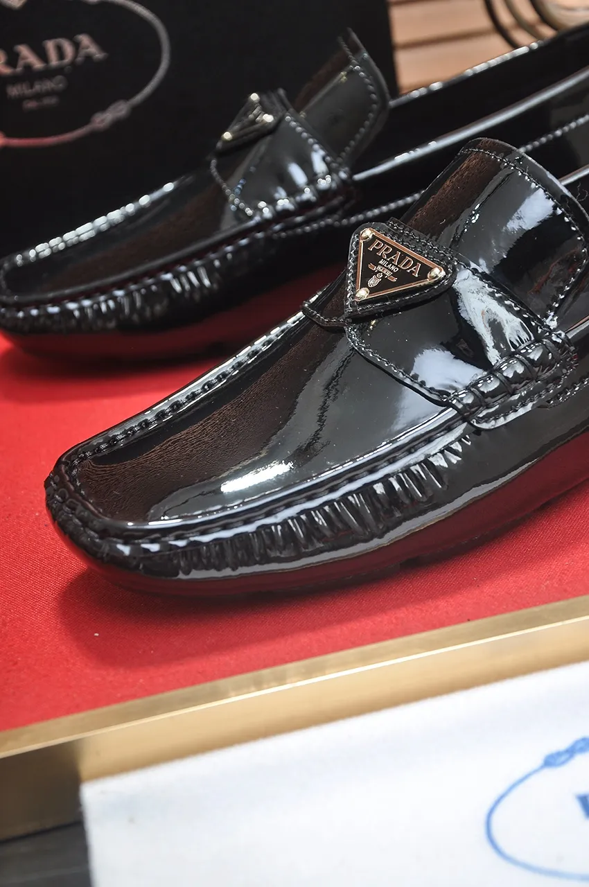 Men's Men's Shoes💰420💶【PRADA】 (High-end Niuli) New 🍀PRADA - Prada Doudou Shoes! Made of imported original cowhide, the inner top layer is comfortable cowhide lining! Original wear-resistant rubber outsole! High quality products! Code number 38-45 (45 customized)